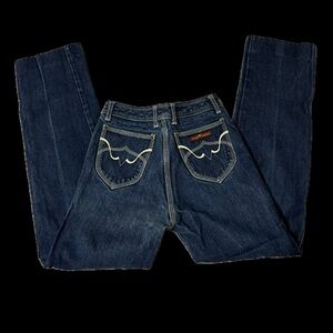 Sergio Valente Blue Denim Jeans with Embroidered Pockets